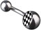 viva-adorno 1 Stück Bauchnabel Piercing Banane 316L Chirurgenstahl 20 Verschiedene Motive Z380, S8 Karo schwarz weiß