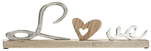 GILDE Schriftzug Love auf Holzbase Base und Herz aus Mangoholz Länge 46,0 cm Breite 5,0 cm Höhe 15,0 cm 48783