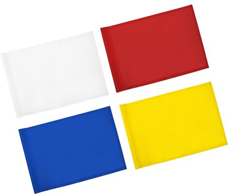 Robuste Golfflagge mit Kunststoffeinsatz, Putting Green Flags für Hof, Indoor/Outdoor, Garten Pin Flaggen, 420D Premium Nylon Flagge, 33 cm L x 50,8 cm H, Rot/Weiß/Gelb/Blau