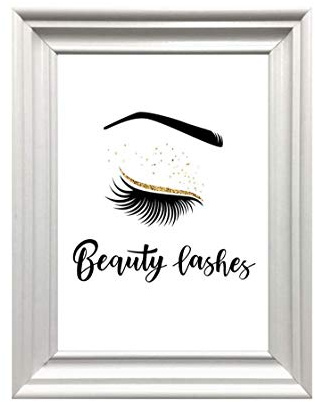 Din A4 Kunstdruck ungerahmt Beauty Lashes, Make up, Kosmetik, Wimpern, Wimpernverlängerung Typographie Beauty Salon Geschenk Druck Poster Bild