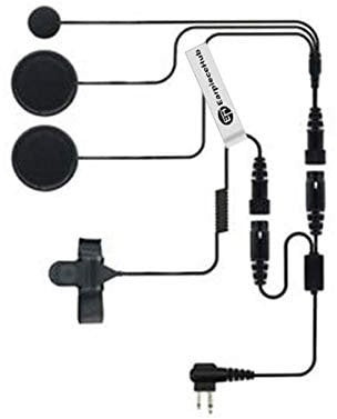 Full Face Motorcycle Bike Helmet with Boom Speaker PTT Earpiece Headset Headphone Mic for 2 Pin MOTOROLA Radio CP040, GP300, XTN, DTR Two way Radio Walkie Talkie