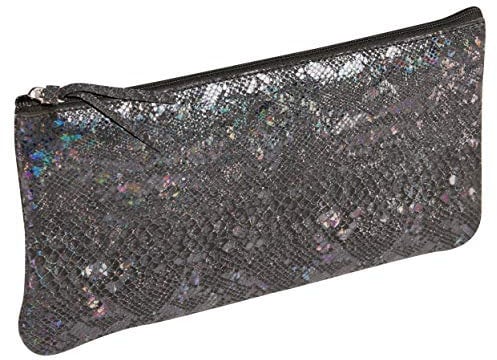 Clairefontaine 410016C Schlampermäppchen aus Leder Celeste Flach, 11 x 22cm, 1 Stück, Lazer Schwarz