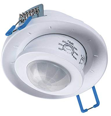 PIR Bewegungsmelder Merge ADJ-O | IP20 | weiß | Kunststoff | Durchm. 80mm | Deckenmontage | 800W | horizontaler Sensorbereich max. 360° | Leuchtzeitregulierung