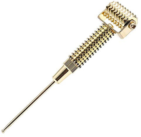 Alupre Akupunkturpunktdetektor, Metallsonde mit Mikronadeln, zur Erkennung von Ohrpunkten und zur Gesichtsmassage, für Akupunkturpunkte im Gesicht und an den Ohren (Gold)