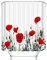 LWLFC Duschvorhang 180X180 Mohnblumen Duschvorhang Anti-Schimmel und Wasserabweisend Shower Curtain, Duschvorhänge mit 12 Haken,Duschvorhang Textil Waschbar,Polyester