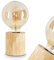 Tischleuchte Canedo, moderne Tischlampe aus Holz in Natur/Schwarz, Leuchte m. An-/ & Ausschalter am Kabel, Retro/Vintage-Leuchte im skandinavischen Design, 1 x E27 max. 25 Watt, 10 cm, m. Lichteffekt