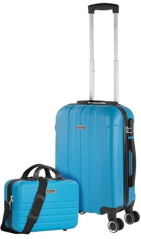 ITACA - Maletas de Viaje Rígidas ABS - Maleta de Viaje Cabina, Maleta Mediana y Maleta Grande - Asa Telescópica, 4 Ruedas Giratorias y Candado de Combinación, Turquesa, 55 cm + 63 cm + 35 cm