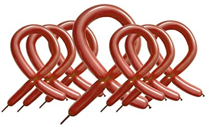 50 pieces Long Magic Balloons DIY Modelling Twisting Balloon Animals 260Q Plain Latex Party Balloons for Birthday Party Christmas Decorations Brown Color