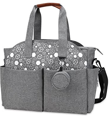 SONARIN Baby Wickeltasche,Multifunktionale Wasserdicht Reise Wickeltasche Umhängetasche Tragetasche Henkeltaschen mit Schnullertasche Grosse Kapazität für alle Babyzubehörteile(Grau)
