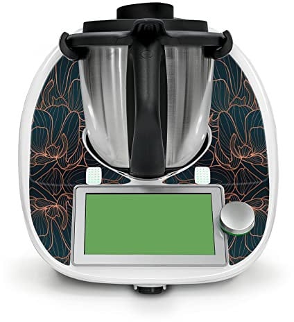 Deko Schutz Aufkleber kompatibel mit Küchenmaschine Thermomix TM6 Design Sticker Klebefolie Zubehör Küchengerät wasserfest selbstklebend RX042 (05 Blumendekor)