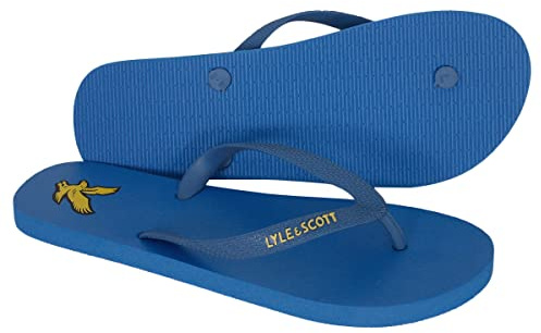 Lyle & Scott Herren Eagle Logo Gummi Sommer Strand Flip Flop - Blau - UK 8