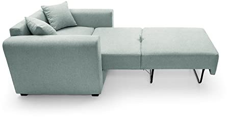 Abakus Direct | Olly Single Sofa Bed - Pistachio Green Smart Linen Foldable Convertible Lounger Armchair - Range Includes 9 (Pistachio Green with Cushions)