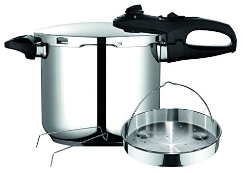 Fagor Duo Olla a Presión 7,5 Litros, Inducción, Express Super Rápida, Acero Inox. 18/10, Todo Tipo Cocinas, Fondo Termo Difusor, 2 Niveles de Presión, 5 Sistemas de Seguridad, Incluye Cestillo