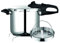 Fagor Duo Olla a Presión 7,5 Litros, Inducción, Express Super Rápida, Acero Inox. 18/10, Todo Tipo Cocinas, Fondo Termo Difusor, 2 Niveles de Presión, 5 Sistemas de Seguridad, Incluye Cestillo