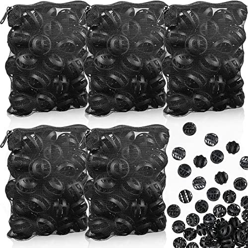 300 Stück Biokugeln Filtermedien 3,26 Zoll Bio-Ball für Teichfilter Salzwasser Aquarium Filter Biochemie Baumwolle Teichfilter Zubehör und 5 Stück schwarze Netzbeutel für Fischteich Brunnen Fischtank