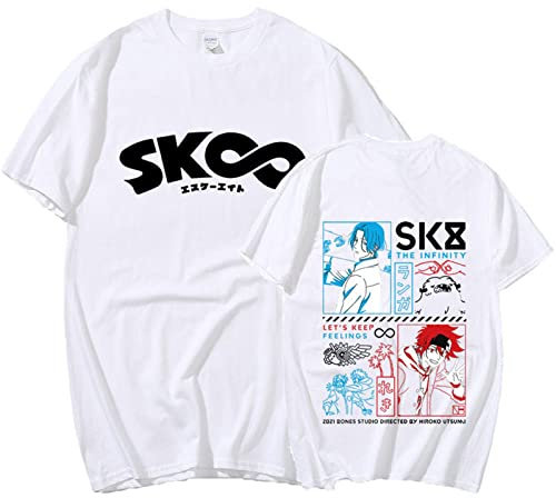SK8 The Infinity Manga T-Shirt Langa & Reki Tee Shirt Anime Figure Print Tshirt for Women/men Round Neck Short Sleeve
