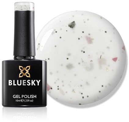 Bluesky Gel Nail Polish 10ml, Beauty Splashes - BGR01, Granite | Dries to a speckled stone effect in one coat with no topper or nail art, for a muted look that suits any season.