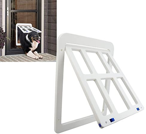 BAOFUYA Porta Zanzariera per Animali Domestici, ABS Doppio Magnete di Aspirazione Bloccaggio Schermo Scorrevole Porta per Cani Gattaiola per Cani Cuccioli Gatti