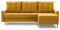 Ecksofa Lena 227x148 mit schlaffunktion und Bettaksen - Klassisch Design - Eckcouch mit Stauraum - Auffälliger Kronos Stoff - Kissen - Holzfüße - Auswahl an Farben (Kronos 01 RECHTS)