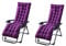 JTBDWOSK Liegestuhl Auflage, Dicke Lange Gartenliegen-Auflage Sofapolster Relaxliegenauflage für draußen, Terrasse, Sonnenliege, Bank, Liegestuhl, Kissen,Lila,2 Stück (1er Pack)