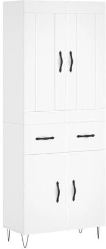 vidaXL Highboard Weiß 69,5x34x180 cm Holzwerkstoff