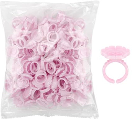 Wimpernkleberringe,Wimpernverlängerung Blütenbecher Kleberinge | 100 Stück Kleberringe Wimpernzubehör, Wimpernkleberring Blossom Lash Glue Holder Ring Cups, Blossom Cups für Wimpern Eastuy