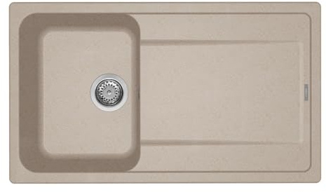 ELLECI LG240051 - Lavello da cucina 1 vasca con Gocciolatoio, 86x50 cm, Avena 51