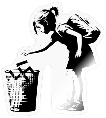 Spreadshirt FCK NZS Ab In Den Eimer Banksy Art Sticker, max. 10x10 cm, 10 x 10 cm, Transparent glänzend