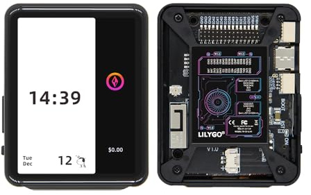 LILYGO T4-S3 ESP32-S3 - Placa de desarrollo TTGO con pantalla táctil AMOLED de 2.4 pulgadas, WiFi, Bluetooth, doble núcleo, LX7, microprocesador TTGO, con carcasa negra