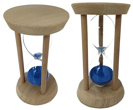 Sablier 15 Minutes Minuteur Hourglass pour Ornement Sandglass Timer Décoration Noël Nouvel an Anniversaire Table Basse de Thé Étagère à Livres Jeu Scolaire Cadre en Bois Sable Minuteur Bleu