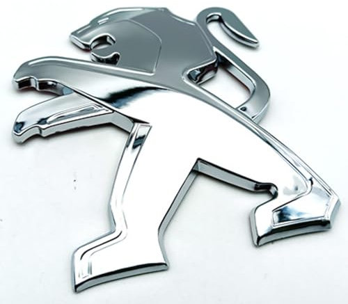 Auto Emblem Logo für Peugeot 207 307 107 407 507 508 408 308 206 406 1008 5008 3008,Emblem Logo Aufkleber für Motorhaube Vorne und Hinten und Kofferraum Logo Abzeichen 3D Aufkleber,Silver-1