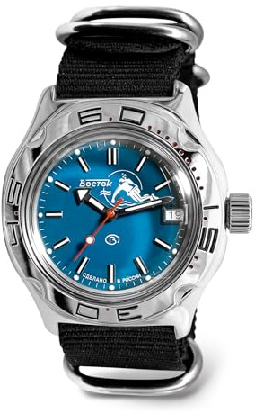 Vostok | Amphibia 100059 Scuba Dude Automatik-Armbanduhr mit Selbstaufzug, Schwarz, Taucher