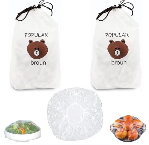 200 Pcs Food Covers Plastic Stretch, Food, Food Bags, Food Covers, Plastic Plates Disposable, Universal Stretchable Bowl Lid Kitchen Supplies For Food Fruit Vegetable Meat Preservation 