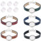 Craftdady 5 Stück PU-Leder-Armbänder, 18 mm, Glas-Cabochons, Rohlinge, Lünette, verstellbares Armband für Heimwerker, Damen, Herren, Armband, Schmuck-Set
