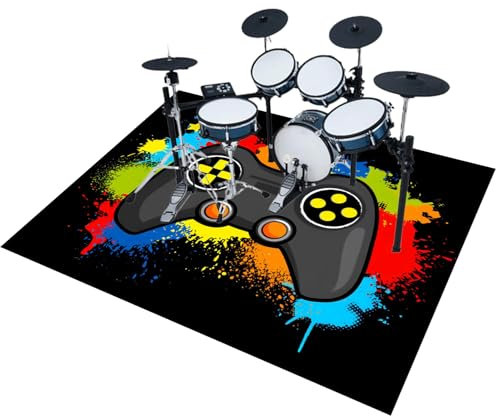 EYKWKB 160 x 120 cm Tapis pour Batterie Electronique Tapis de Tambour Tapis Batterie Acoustique Insonorisant Tapis Professionnel Rectangulaire de Jazz pour Basses Caisse Claire et Autres Instruments