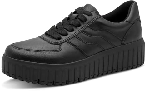 Jana Damen Plateau Sneaker mit Reißverschluss Vegan