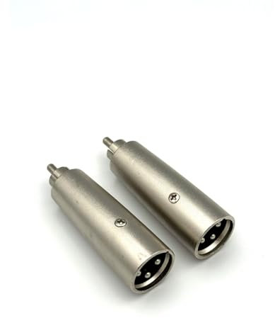 Qczhiwen RCA to XLR Adapter, RCA Male to 3 Pin XLR Male Adapter,RCA Male Microphones Audio Connector for Speakers, Amplifiers, Microphones etc (2-Pack)