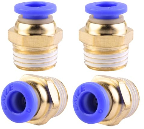 4 pezzi 6 mm 1/4′′PT filettatura esterna diritta raccordi a innesto rapido per tubo pneumatico da inserimento