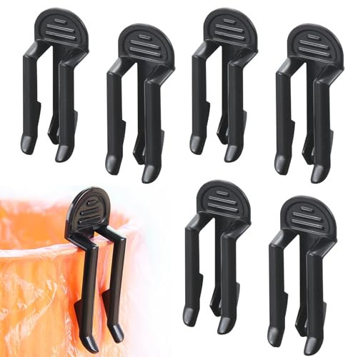 XINCHENG 3 Pairs Rubbish Bag Clip, Black Garbage Bag Clips, Fixed Waste Bin Bag Holder Clip, Waste Can Trash Bag Clamp Holder, Rubbish Bin Liners Non-Slip Junk Clip