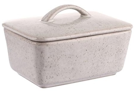 LDHHYH 2PCS Ceramic Butter Dish with Lid, 350ML Ceramic Butter Container Porcelain Butter Box with Lid for Home Kitchen Storage, Butter Storage (Grey)