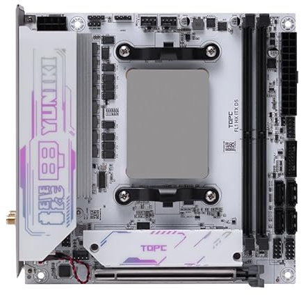 NAS Ryzen 7 7745HX 2xNVMe 4xSATA3.0 1x PCIEx16 2xDDR5 /Gaming 2.5G LAN/USB 3.2 Gen 1 17x17 Gaming ITX Mainboard HDMI/DP/Type-C Triple Display/WiFi 6E-BT 5.3/ Mini ITX Motherboard(White)