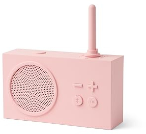 Lexon TYKHO 3 Tragbarer Bluetooth-Lautsprecher und Post FM-Radio, wasserdicht mit wiederaufladbarem Akku (Rosa)