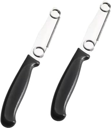 Visxcnu 2 Pezzi Spelucchino, Coltello Per Affettare Rapido, Coltelli Da Cucina Professionali, Coltello Per Frutta Multifunzionale 3 In 1 Coltello Da Frutta E Verdura In Acciaio Inossidabile