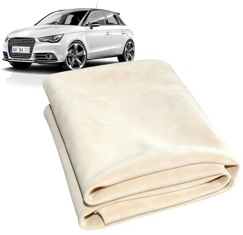 Fensterleder Echt Leder 60x40cm,Saugfähiges Ledertuch für Auto Fenster Glas