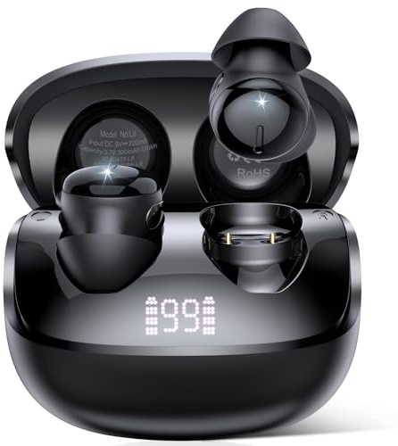 Sleep Earbuds Bluetooth 5.4, Mini Light-Weight Headphones for Side Sleepers | Features Sleep Mode & Built-in White Noise for Relaxing. 48H Battery & Clear Calls. Perfect Mini Earphones for Sound Sleep