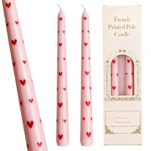 LaresDay Stabkerzen 25cm tropffrei | Lange Brenndauer 7 Stunden | Für Kerzenständer | Festliche Tischdekoration für Abendessen & Feiern | 2 Stück (pink)