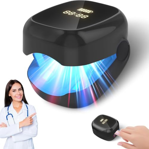 Nail Fungus Laser Device,Upgraded Nail Treatment for Damaged Nails,Black | Dual-Light Nail Care Device for Men and Women,Painless Home Use,Portable Rechargeable,for Discolored Thick Nails,Gift