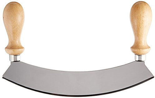 Tracanzan 1490030 Mezzaluna Inox con Manico in Legno Nero
