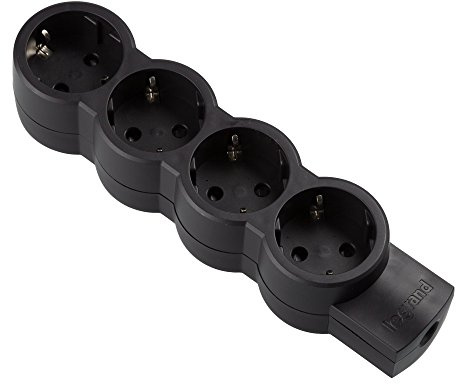 Legrand 695033 Steckdosenleiste, 4 Steckdosen, ohne Kabel, Schwarz