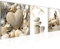 Runa Art - Bilder Strand Steine 120 x 40 cm 3 Teilig Wandbild auf Vlies Leinwand Beige Mehrteilig Modern 501633a
